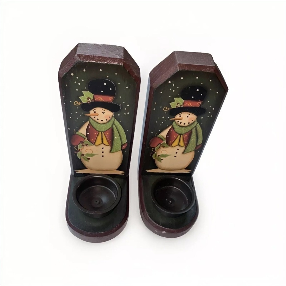 PartyLite Santa & Snowman‎ tealight holder NIB